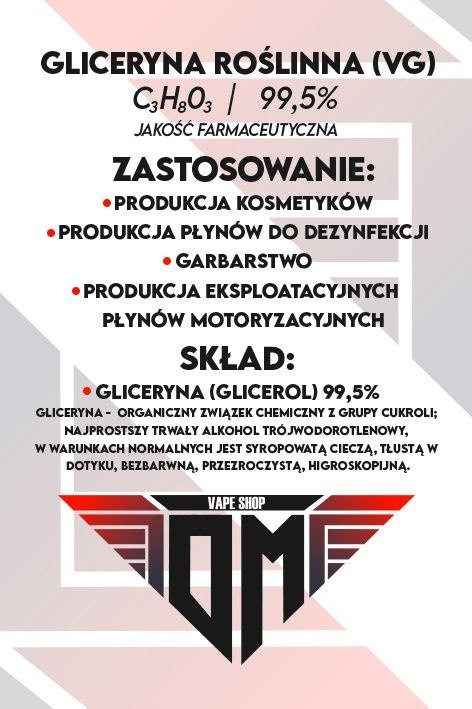(0,5L+0,5L) Gliceryna Farm. 99,5% 0,5L + Glikol Propyl. 99,5% 0,5L (0,5L+0,5L) Gliceryna Farm. 99,5% 0,5L + Glikol Propyl. 99,5% 0,5L